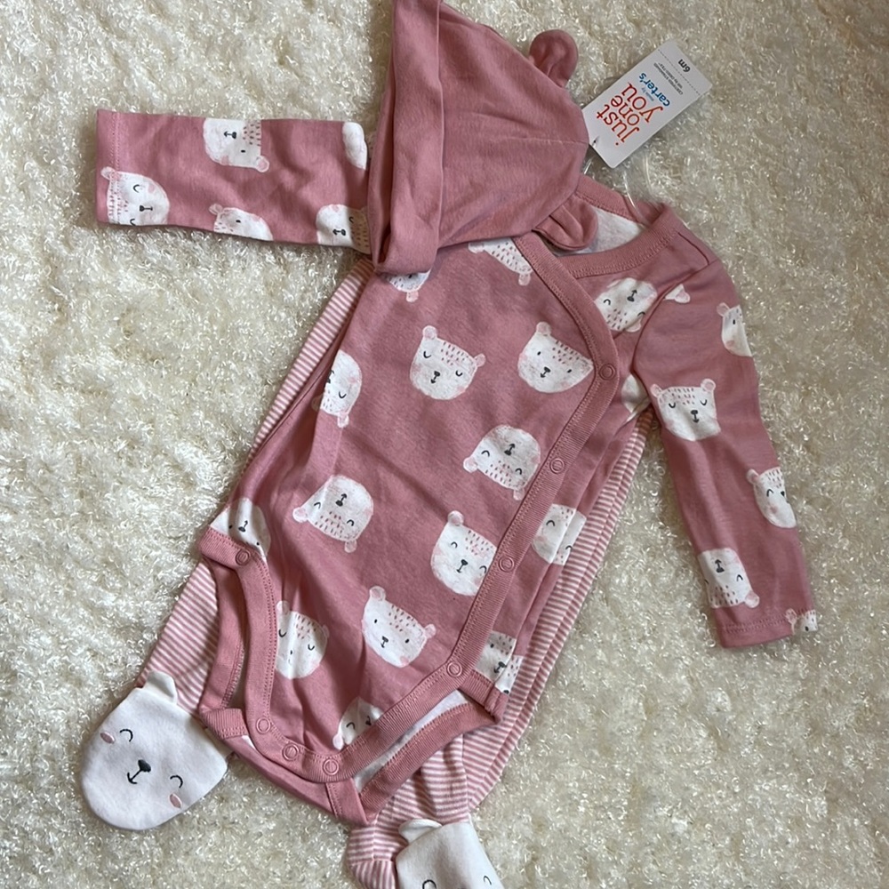 Just one you by Carter’s. Bodysuit and pants set with hat. 6 months